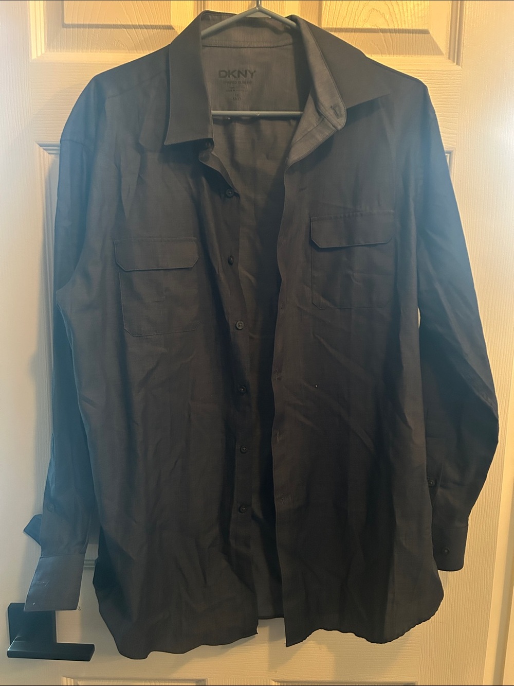 DKNY Black Lightweight Button-Front Shirt Jacket